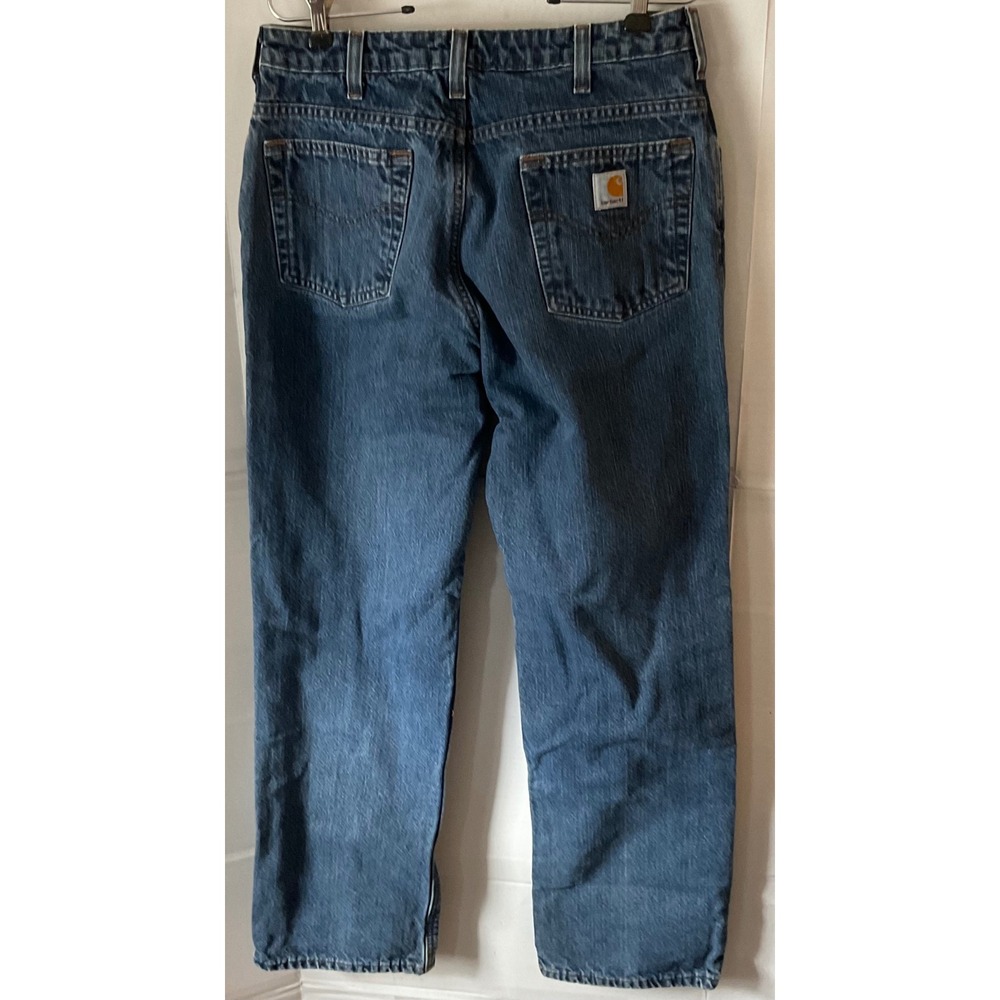 Carhartt Women Flannel Lined Relaxed Straight Leg Jeans Medium Wash 2007 Size 10 - Picture 11 of 13